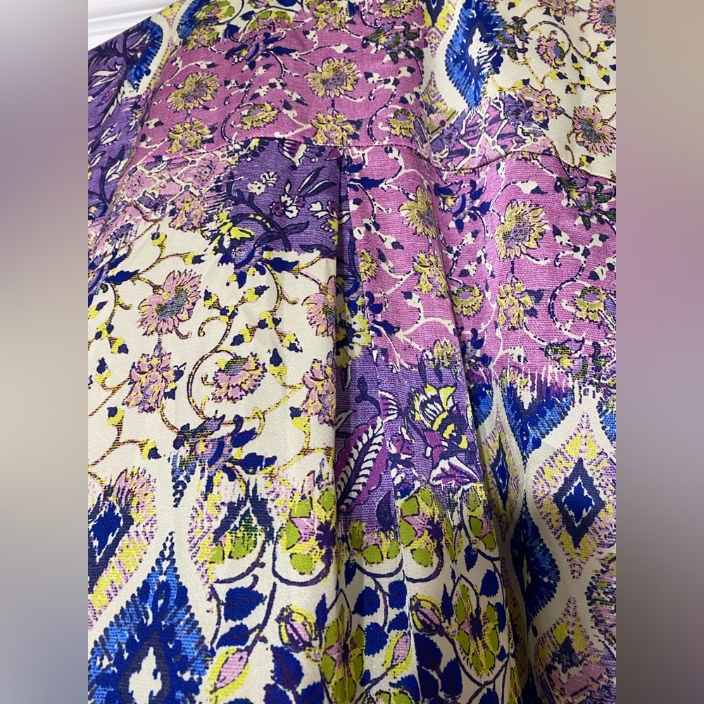 Susan Graver Colorful Patterned Button-Up Shirt S… - image 4